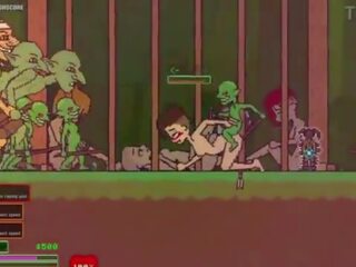 Captivity &vert; मंच 3 &vert; नग्न महिला survivor fights उसकी रास्ता के माध्यम से randy goblins लेकिन fails और हो जाता है गड़बड़ कठिन निगलने liters की कम &vert; हेंटाई गेम gameplay p3