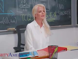 Naughty America - professor Anita Blue LOVES to ride young college pecker in her classroom
