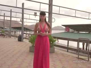 My xxx film Red Dress is Perfect to Flashing in Public