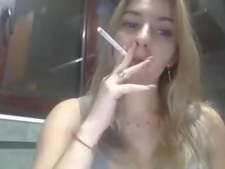 Pregnant babe smokes and tries to seduce her swain