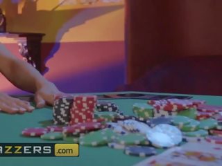 Brazzers - Blonde and Redhead Lesbians Lose Their Shirts Playing Cards