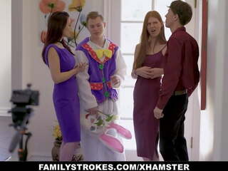 Stepson Tricks Stepmom and Stepsister with Easter. | xHamster
