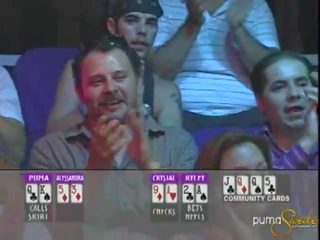 Blondýnka puma swede wins a jackpot uvnitř pokerový